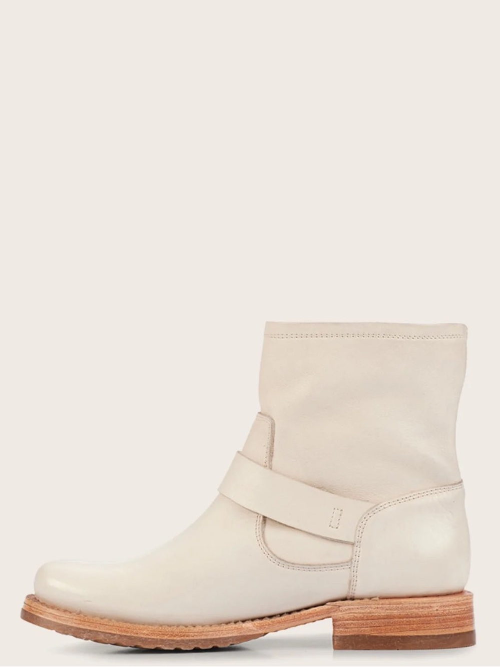 Frye Off-White Veronica Leather Ankle Boot with Buckle - Picture 2 of 14